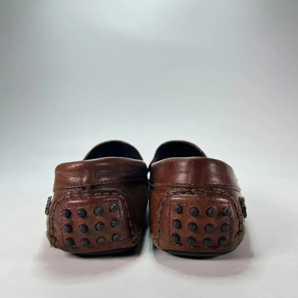 Mocassini Artigianali Brown Leather Driving Loafers Shoes Men's Sz US 10.5 EU 43